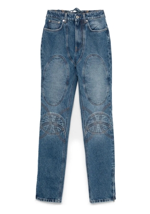Jean Paul Gaultier lace-up detail jeans - Blue