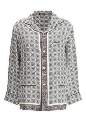 Loro Piana geometric-print silk shirt - Grey