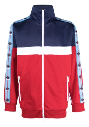 DSQUARED2 logo-tape detail zip-up cardigan - Blue