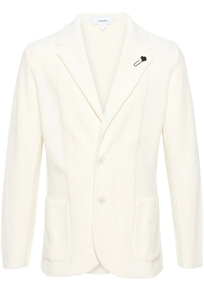 Lardini chevron-knit single-breasted blazer - White