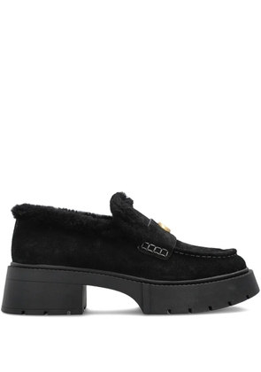 Coach Leah shearling logo loafers - Black