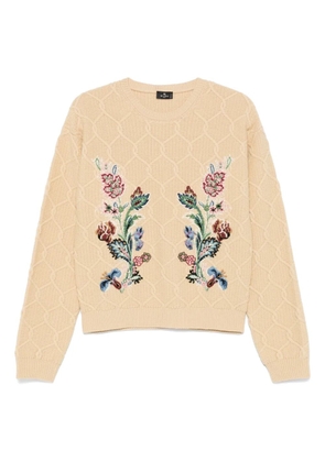 ETRO floral-embroidered sweater - Neutrals