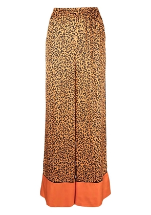 Karl Lagerfeld Kl leopard-print wide-leg trousers - Orange
