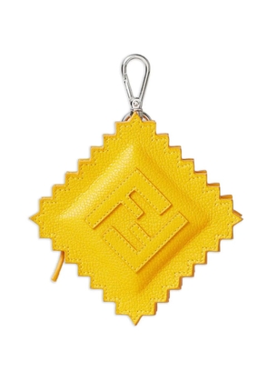 FENDI Fendi-logo leather keyring - Yellow