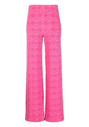 Marine Serre Moon Sponge flared trousers - Pink