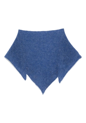 Maison Labiche slogan-embroidered wool scarf - Blue