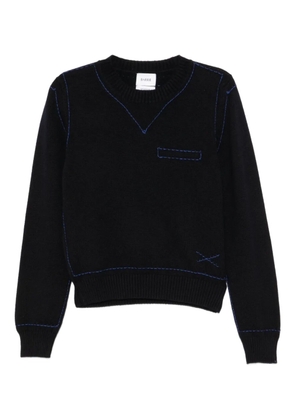 Barrie top-stitch jumper - Black