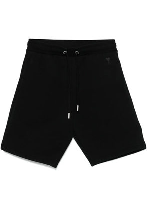AMI Paris Ami de Coeur-embroidered shorts - Black