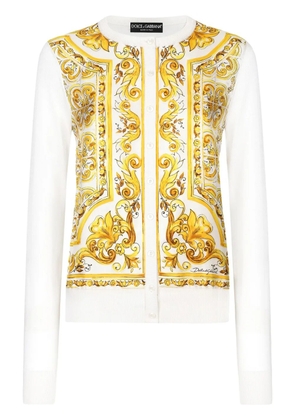 Dolce & Gabbana Majolica silk cardigan - White