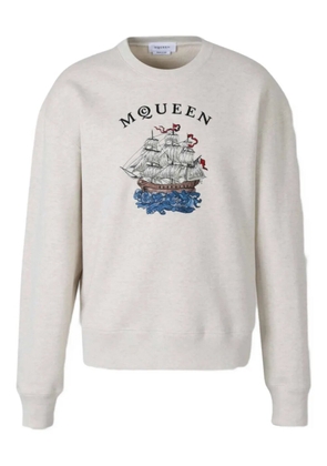 Alexander McQueen embroidered ship sweatshirt - Neutrals