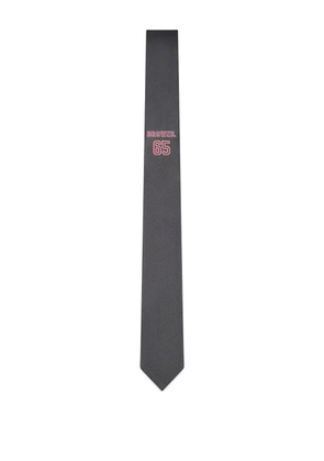 Thom Browne logo-jacquard silk tie - Grey