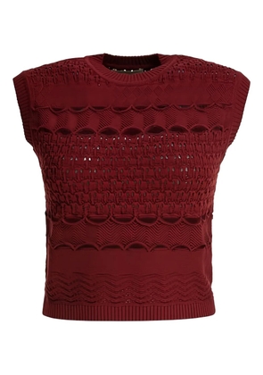 Elie Saab open-knit tank top - Red