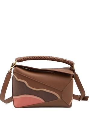 LOEWE small Puzzle Edge calfskin tote bag - Brown