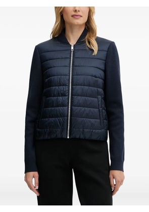 BOSS quilted knitted-panel bomber jacket - Blue
