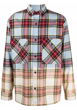 COUNTY OF MILAN dyed-effect check shirt - Red