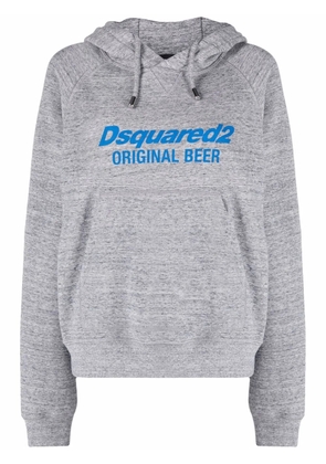 DSQUARED2 logo-print cotton hoodie - Grey