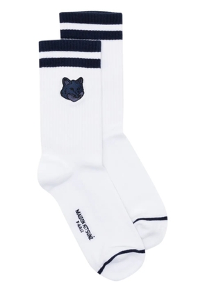 Maison Kitsuné Bold Fox Head socks - White