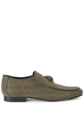 Kurt Geiger London Hugh Eagle rhinestone-embellished loafers - Brown