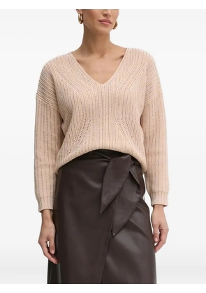 GUESS USA crystal-embellishment v-neck sweater - Neutrals