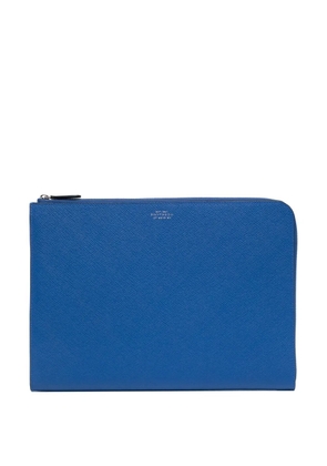 Smythson small laptop case - Blue