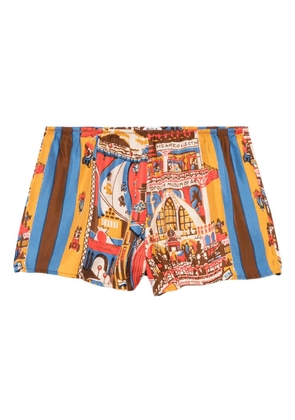 BODE Manhattan Island print shorts - Orange