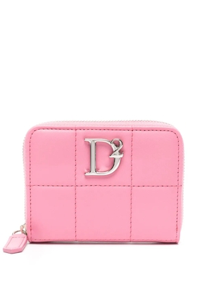 DSQUARED2 logo-plaque quilted wallet - Pink