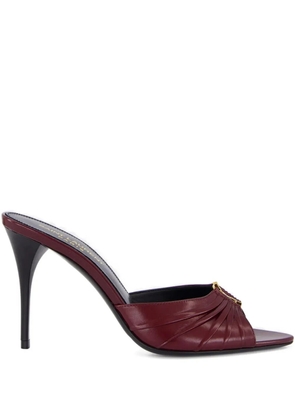 Saint Laurent Babylone logo leather sandals - Red