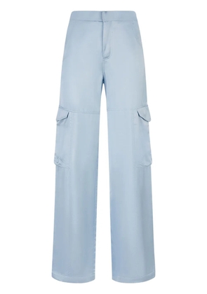 GCDS high-waisted satin cargo trousers - Blue