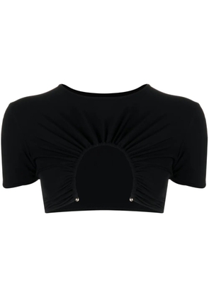 Christopher Esber cut-out cropped T-shirt - Black