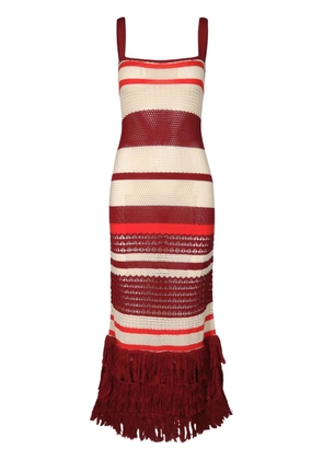 Johanna Ortiz striped midi dress - Red