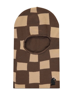 MARKET checkered-pattern balaclava - Brown