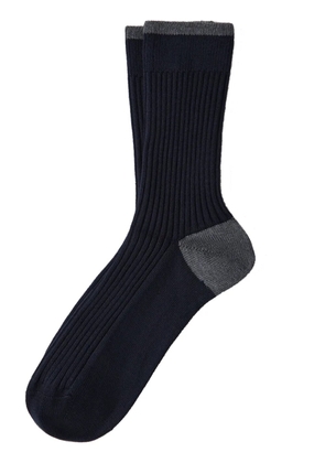 Brunello Cucinelli contrast-trim cotton socks - Blue