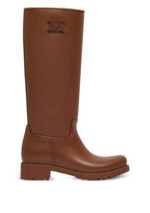 Max Mara logo-embellished block-heel boots - Brown