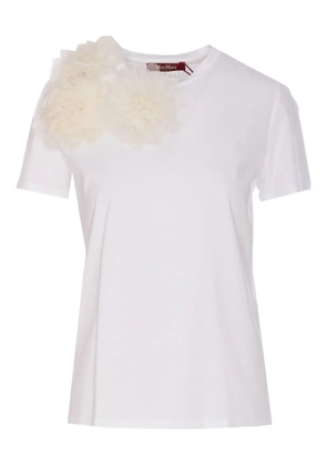 Max Mara floral-appliqué t-shirt - White