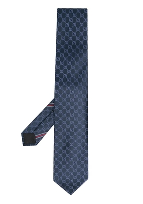 Gucci double g motif tie - Blue