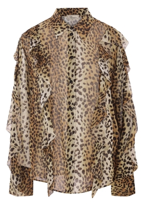 Blumarine animal-print shirt - Brown