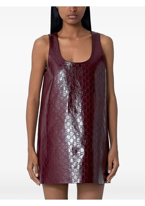 Gucci logo-embossed scoop-neck mini dress - Red