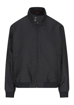Gucci logo-pattern zip-up jacket - Blue