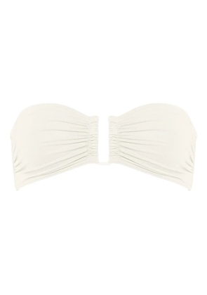 ERES Show ruched bandeau bikini top - White