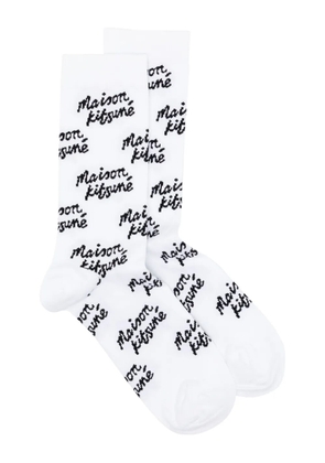 Maison Kitsuné monogram knit socks - White