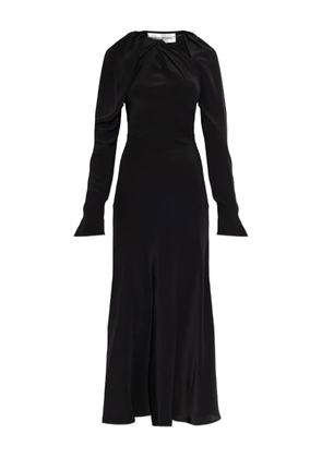 Victoria Beckham long-sleeve twisted midi dress - Black