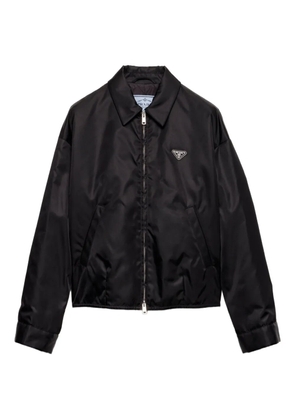 Prada triangle-logo shirt-collar shirt jacket - Black