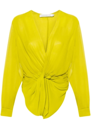 Christopher Esber Springs silk twist-front blouse - Green
