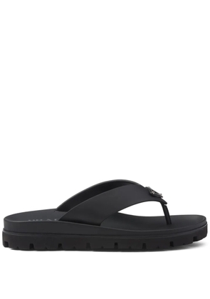 Prada logo flip flops - Black