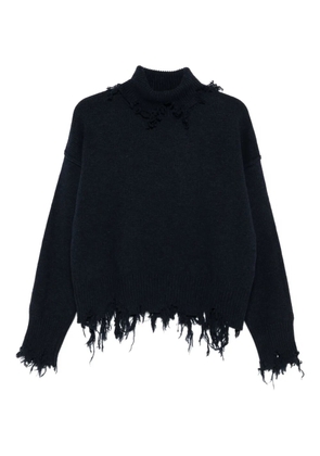 Seafarer STELLA frayed-edges high-neck sweater - Blue