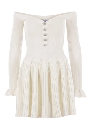 Self-Portrait striped dress - White