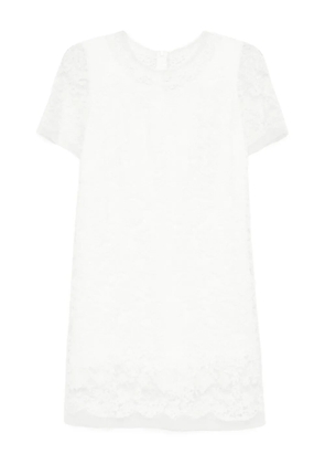 Ermanno Scervino lace-trimmed short-sleeved dress - White