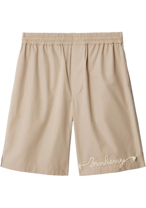 Burberry knot-logo cotton shorts - Neutrals