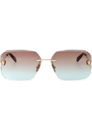Bvlgari rimless square-frame sunglasses - Gold