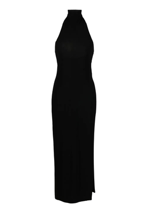 Norma Kamali side-slit detail halter dress - Black